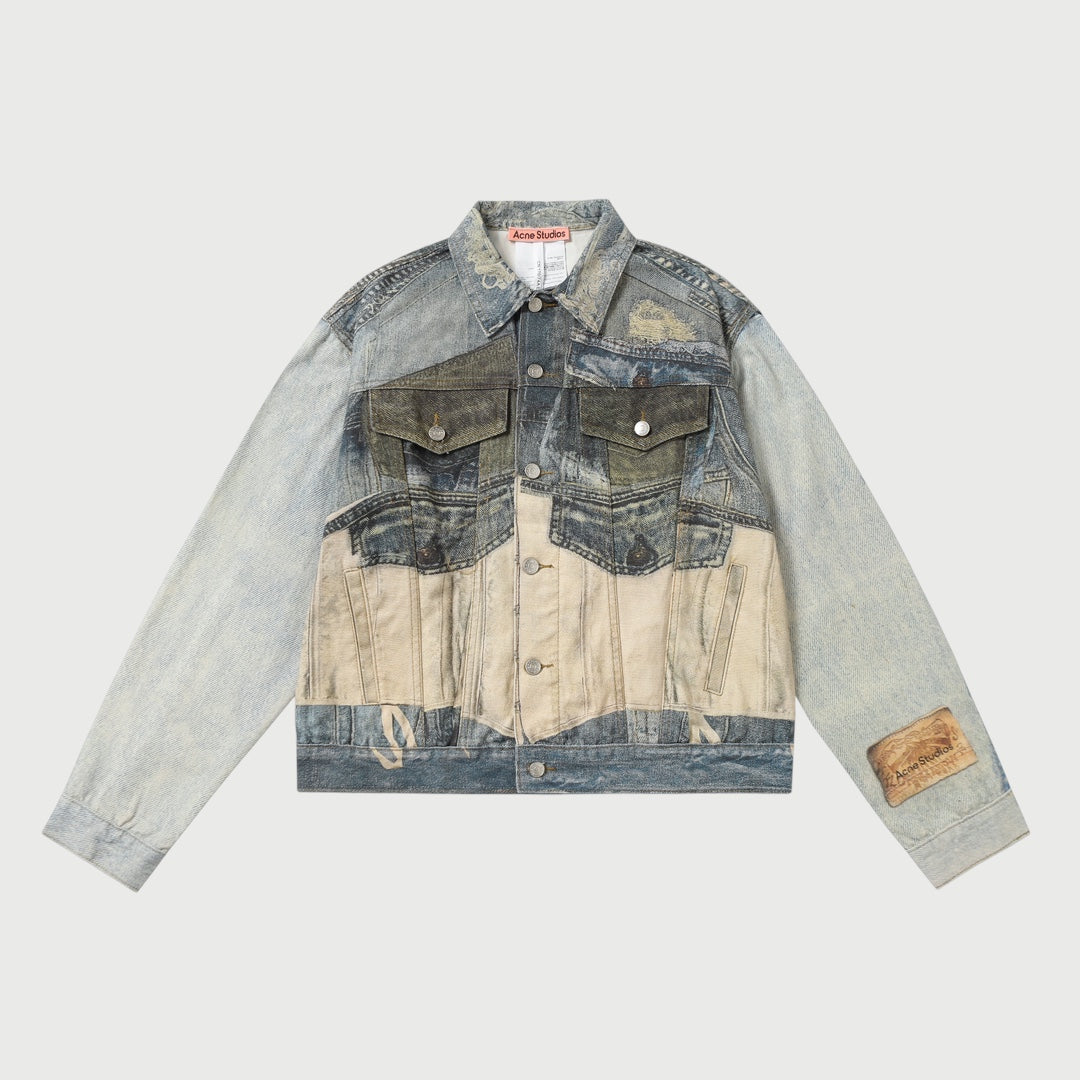 Veste En Jean à Imprimé trompe-l'œil Acne Studios