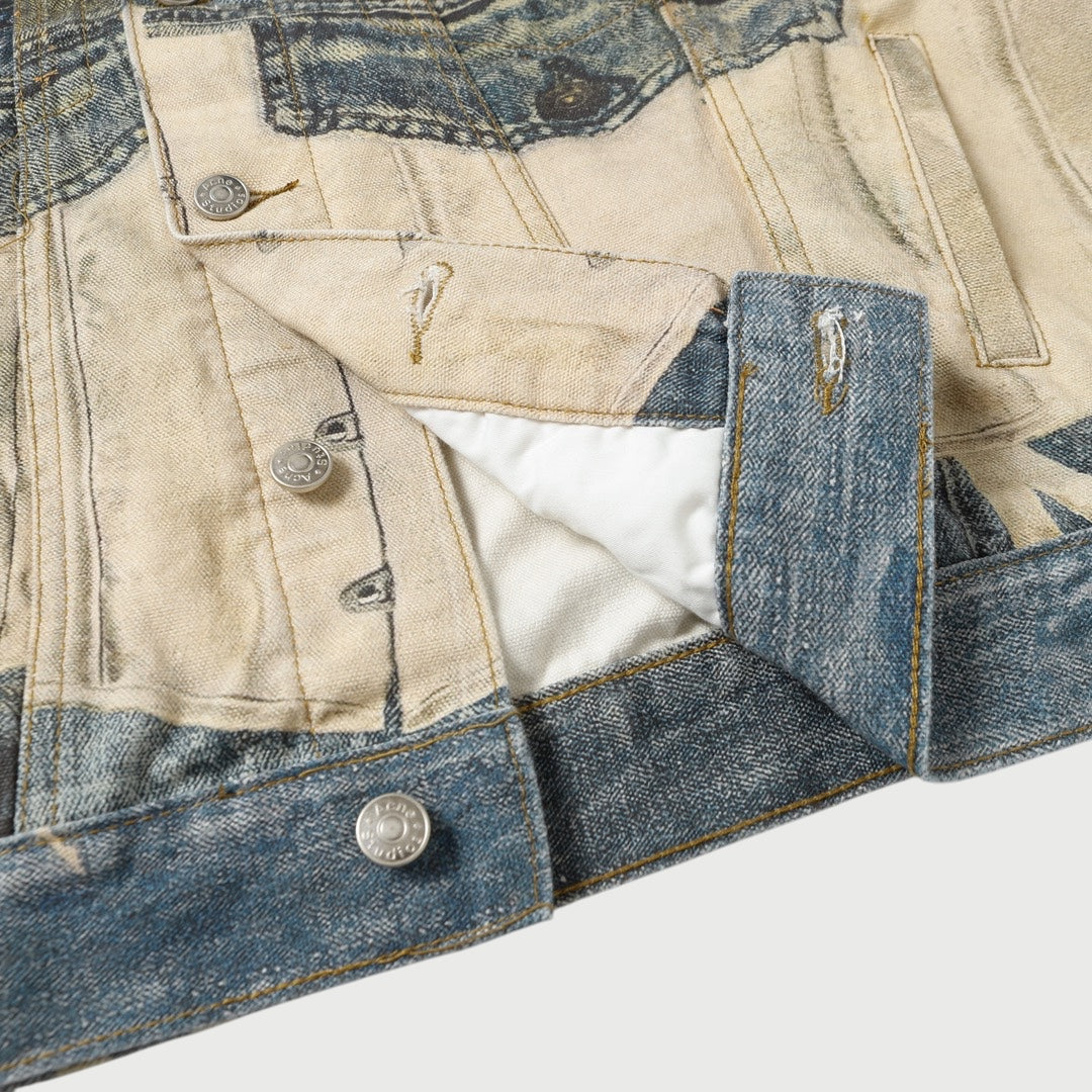 Veste En Jean à Imprimé trompe-l'œil Acne Studios