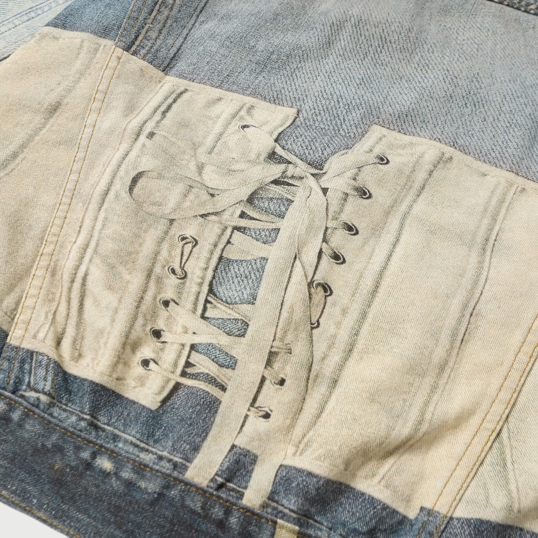 Veste En Jean à Imprimé trompe-l'œil Acne Studios