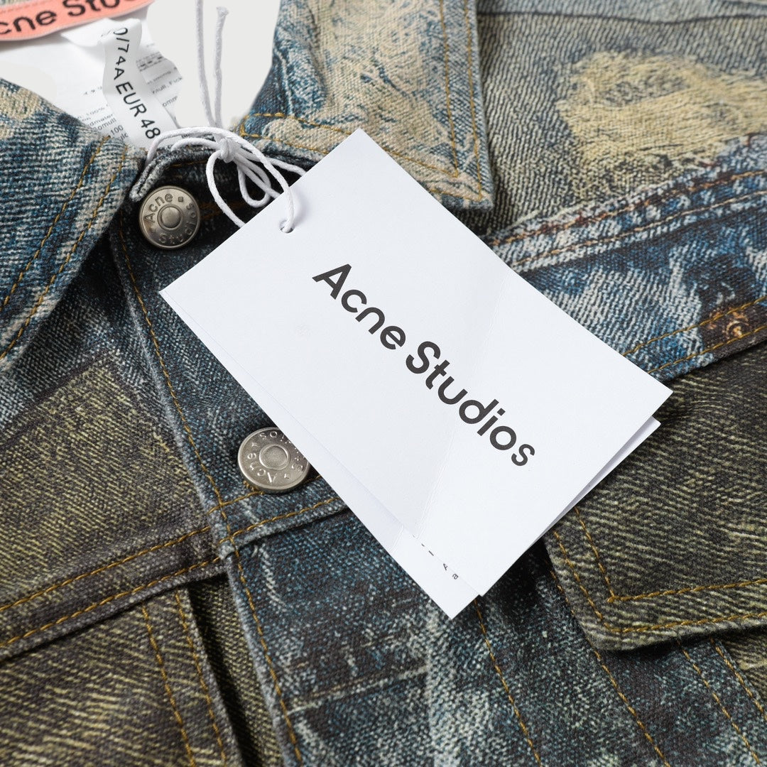 Veste En Jean à Imprimé trompe-l'œil Acne Studios