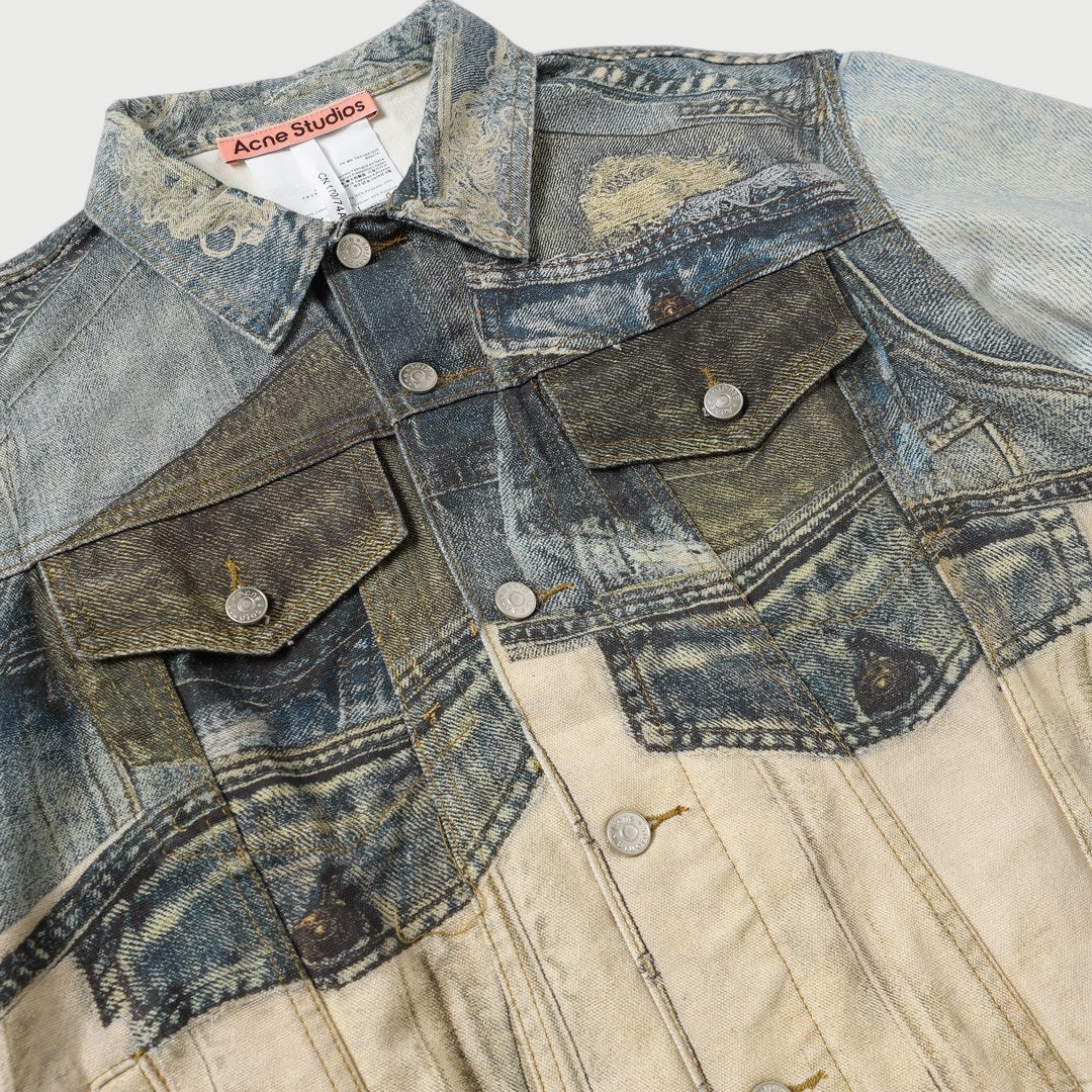 Veste En Jean à Imprimé trompe-l'œil Acne Studios