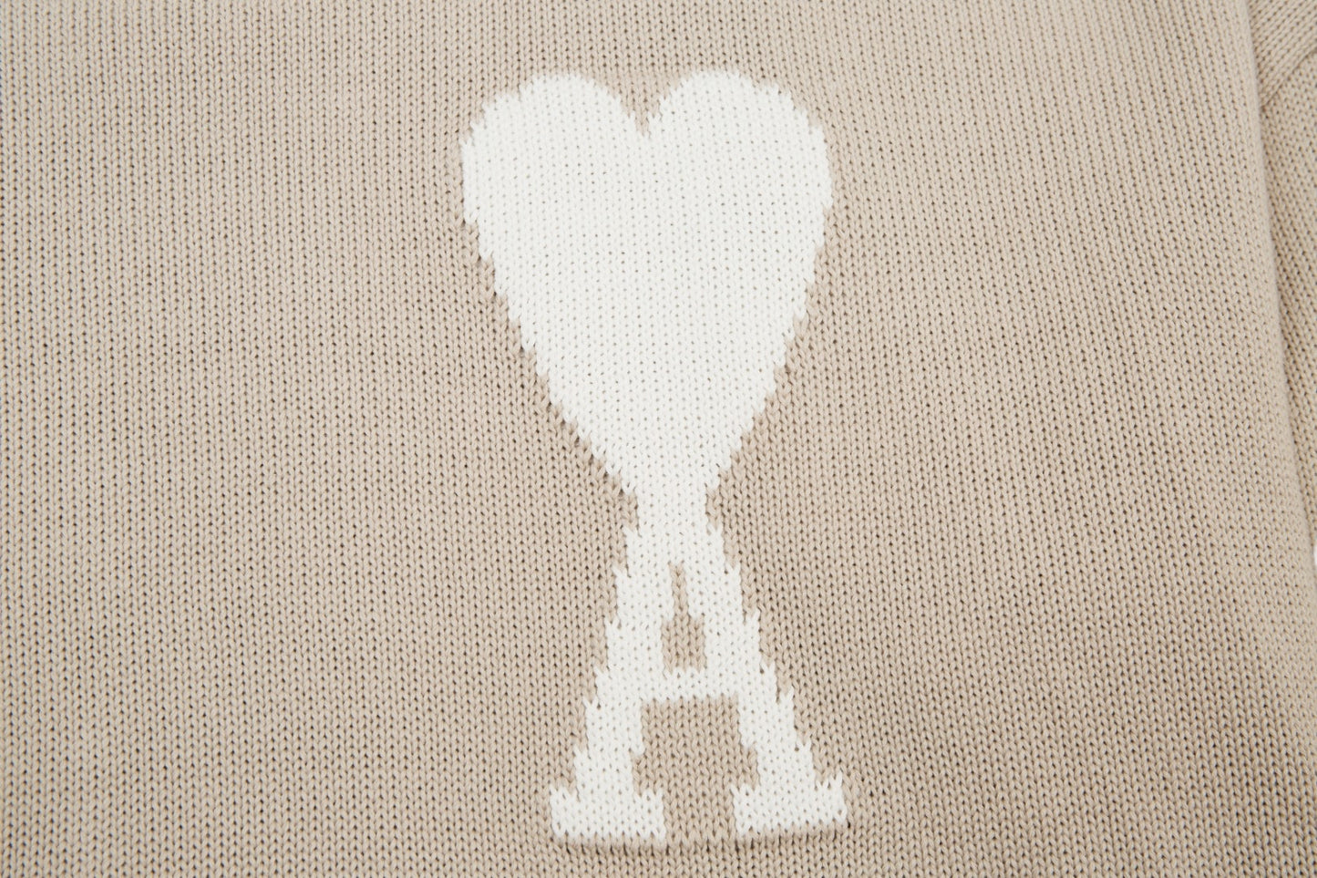 Pull en laine logo blanc Ami Paris