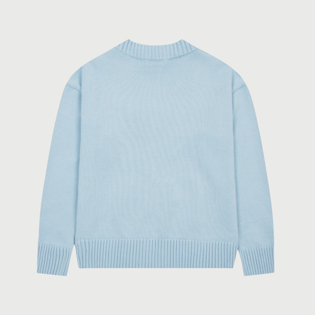 Pull en laine logo blanc Ami Paris