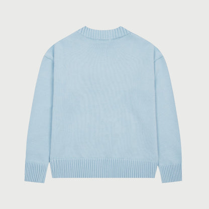 Pull en laine logo blanc Ami Paris