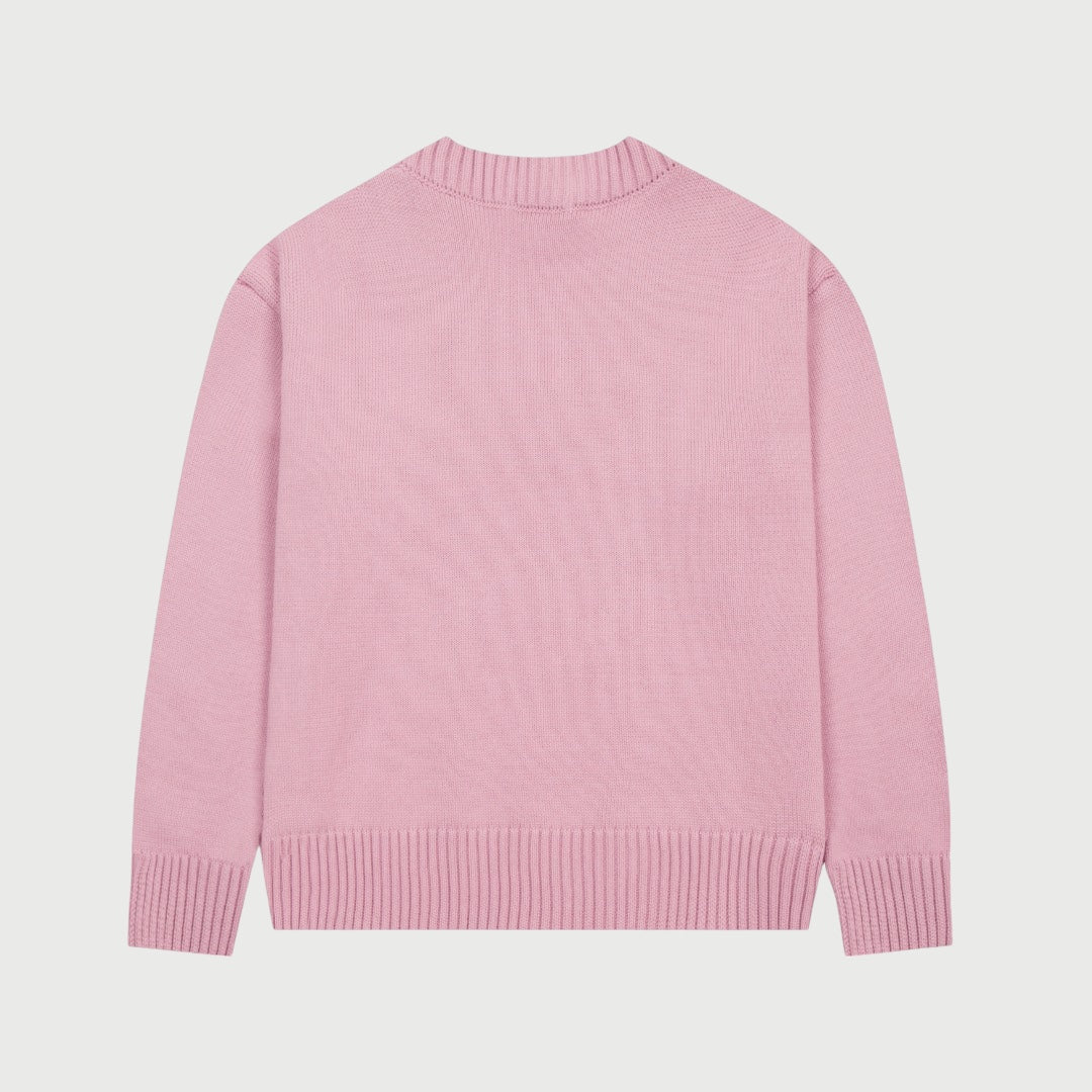 Pull en laine logo blanc Ami Paris
