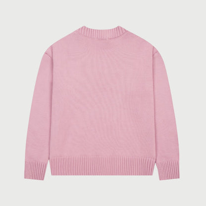 Pull en laine logo blanc Ami Paris