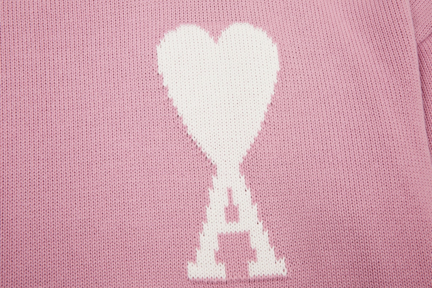 Pull en laine logo blanc Ami Paris