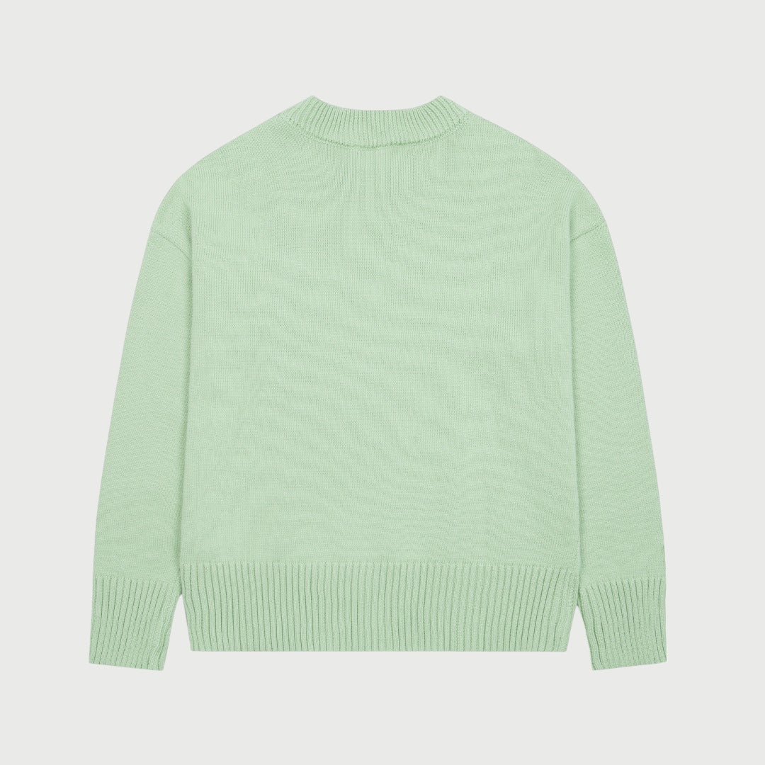 Pull en laine logo blanc Ami Paris