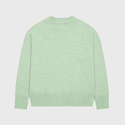 Pull en laine logo blanc Ami Paris