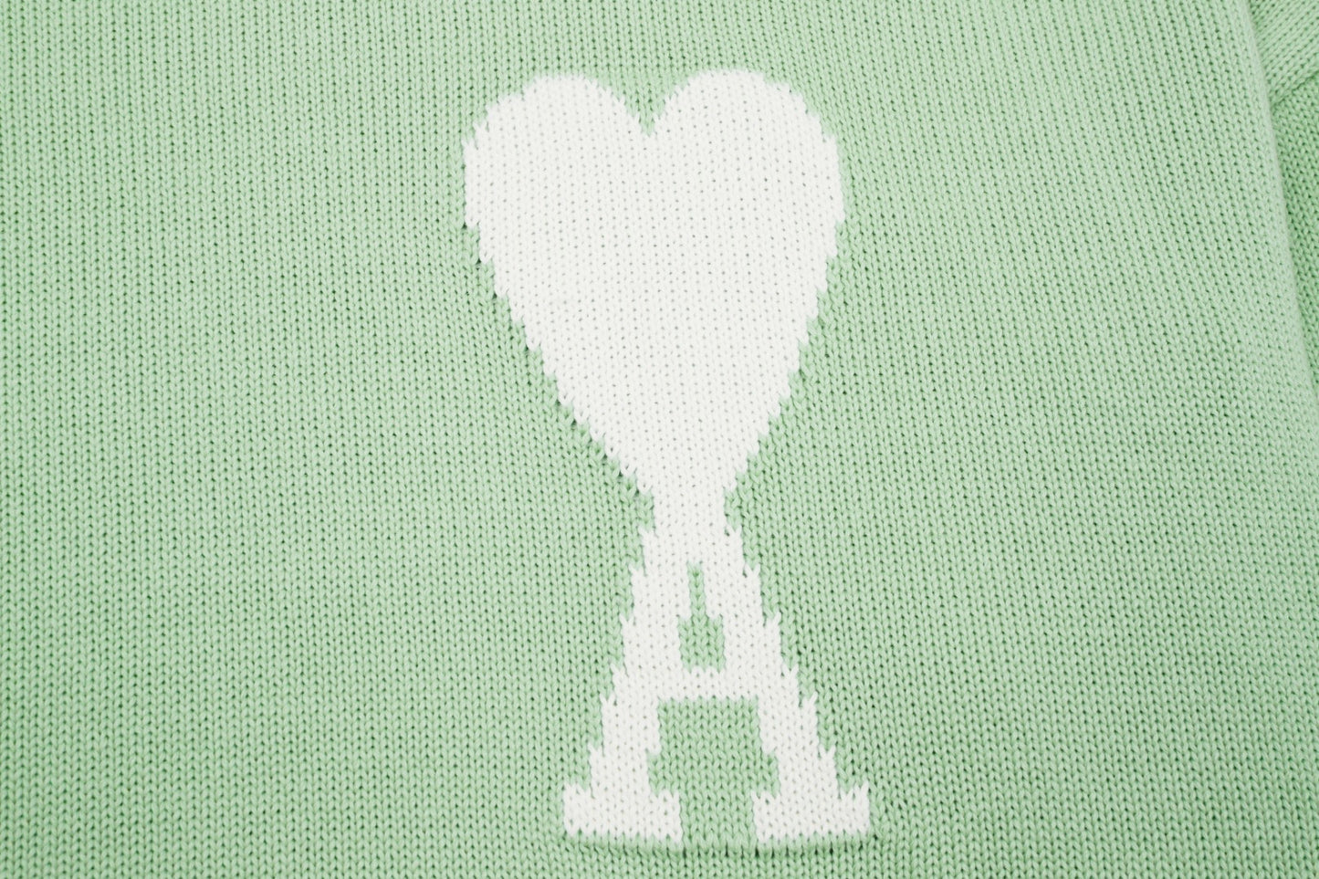 Pull en laine logo blanc Ami Paris