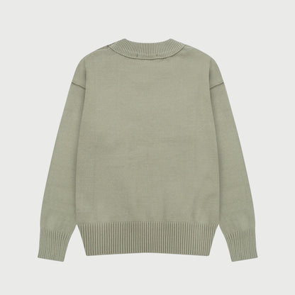 Pull en laine logo blanc Ami Paris