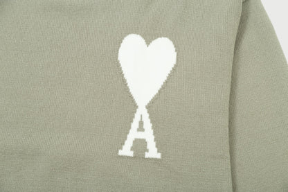 Pull en laine logo blanc Ami Paris